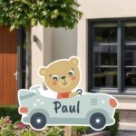 Geboortebord | Beer in auto - Afbeelding 8