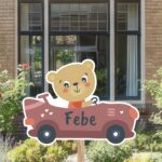 Geboortebord | Beer in auto - Afbeelding 7