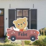 Geboortebord | Beer in auto - Afbeelding 4