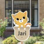 Geboortebord | Poes met strikje - Afbeelding 6