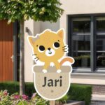Geboortebord | Poes met strikje - Afbeelding 9
