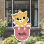 Geboortebord | Poes met strikje - Afbeelding 7