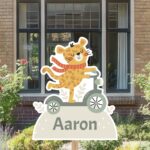 Geboortebord | Cheetah op een step - Afbeelding 5