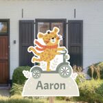 Geboortebord | Cheetah op een step - Afbeelding 2