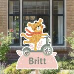 Geboortebord | Cheetah op een step - Afbeelding 6