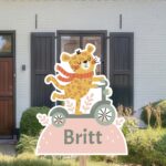 Geboortebord | Cheetah op een step - Afbeelding 3