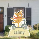 Geboortebord | Cheetah op een step - Afbeelding 4