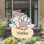 Geboortebord | Liggend hertje - Afbeelding 5