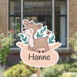 Geboortebord | Liggend hertje - Afbeelding 7