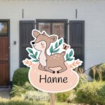 Geboortebord | Liggend hertje - Afbeelding 4