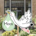 Geboortebord | Vliegende ooievaar met draagzak - Afbeelding 6