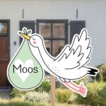 Geboortebord | Vliegende ooievaar met draagzak - Afbeelding 3