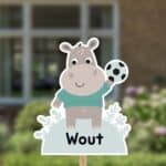 Geboortebord | Nijlpaard met voetbal