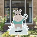 Geboortebord | Nijlpaard met voetbal - Afbeelding 5