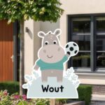 Geboortebord | Nijlpaard met voetbal - Afbeelding 8