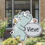 Geboortebord | Nijlpaard met vogeltjes - Afbeelding 7