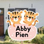 Geboortebord | Tijger tweeling - Afbeelding 3