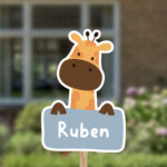 Geboortebord | Happy giraffe