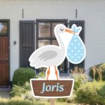 Geboortebord | Ooievaar met nest - Afbeelding 2