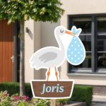Geboortebord | Ooievaar met nest - Afbeelding 4