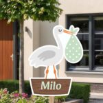 Geboortebord | Ooievaar met nest - Afbeelding 7