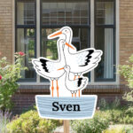 Geboortebord | Familie ooievaar met baby - Afbeelding 6