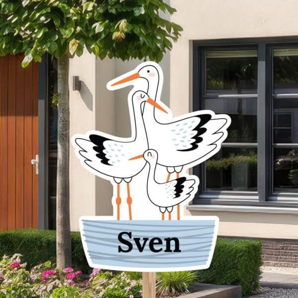 Geboortebord | Familie ooievaar met baby - Afbeelding 9