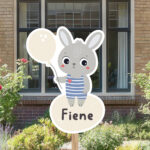 Geboortebord | Konijntje met ballon - Afbeelding 5