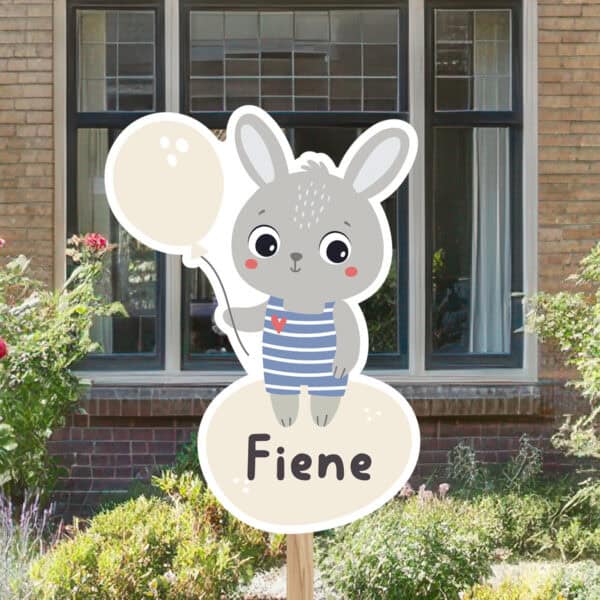 Geboortebord | Konijntje met ballon - Afbeelding 5