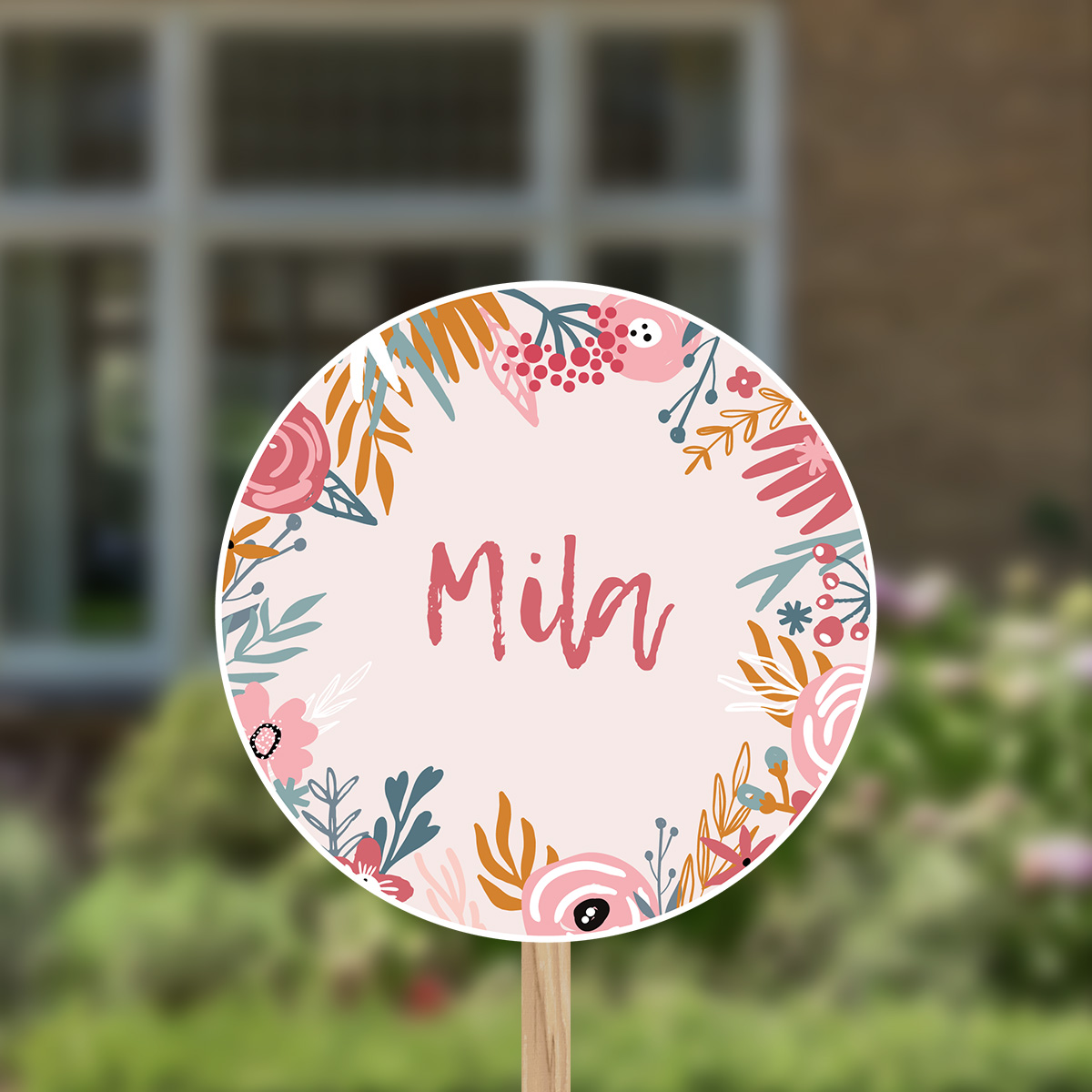 81359-happy-flowers-multicolor-1 Geboortebord | Happy flowers - Afbeelding 1