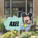 Geboortebord | Baby Mickey Mouse met wolk - Afbeelding 6
