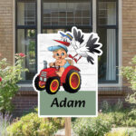 Geboortebord | Jongen op traktor met ooievaar - Afbeelding 6