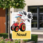 Geboortebord | Jongen op traktor met ooievaar - Afbeelding 10