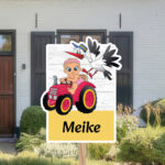 Geboortebord | Meisje op traktor met ooievaar - Afbeelding 4