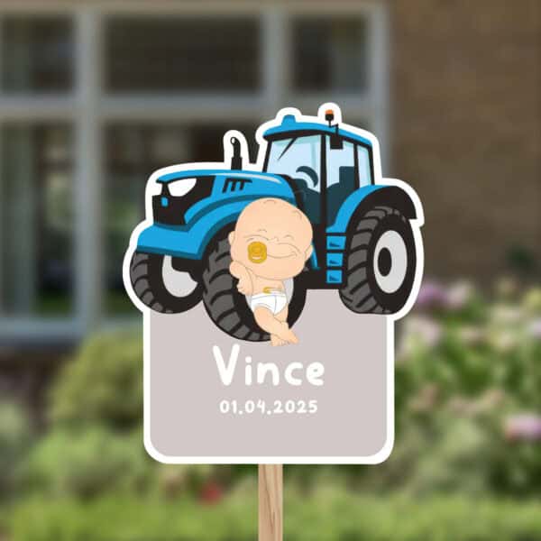 Geboortebord | Jongen met tractor - Afbeelding 1
