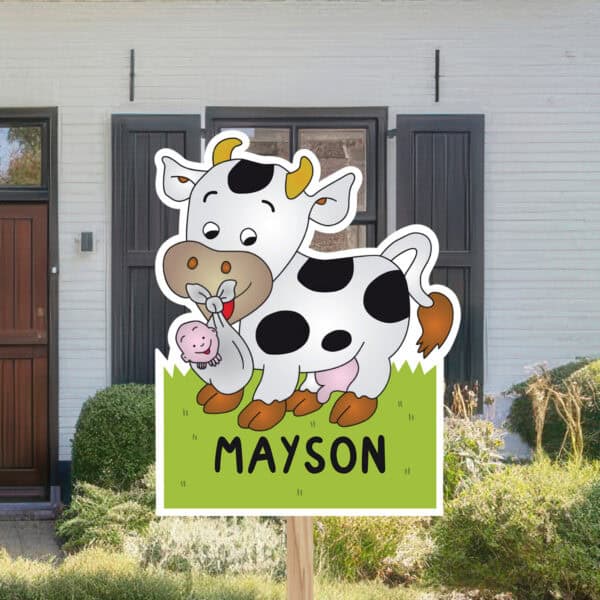 Geboortebord | Koe met baby - Afbeelding 2