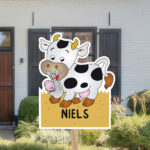 Geboortebord | Koe met baby - Afbeelding 4
