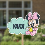 Geboortebord | Baby Minnie Mouse op wolk