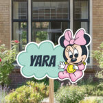 Geboortebord | Baby Minnie Mouse op wolk - Afbeelding 5