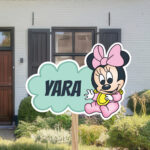 Geboortebord | Baby Minnie Mouse op wolk - Afbeelding 2