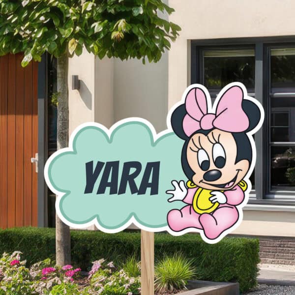 Geboortebord | Baby Minnie Mouse op wolk - Afbeelding 8