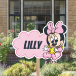 Geboortebord | Baby Minnie Mouse op wolk - Afbeelding 6