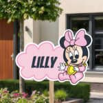 Geboortebord | Baby Minnie Mouse op wolk - Afbeelding 9
