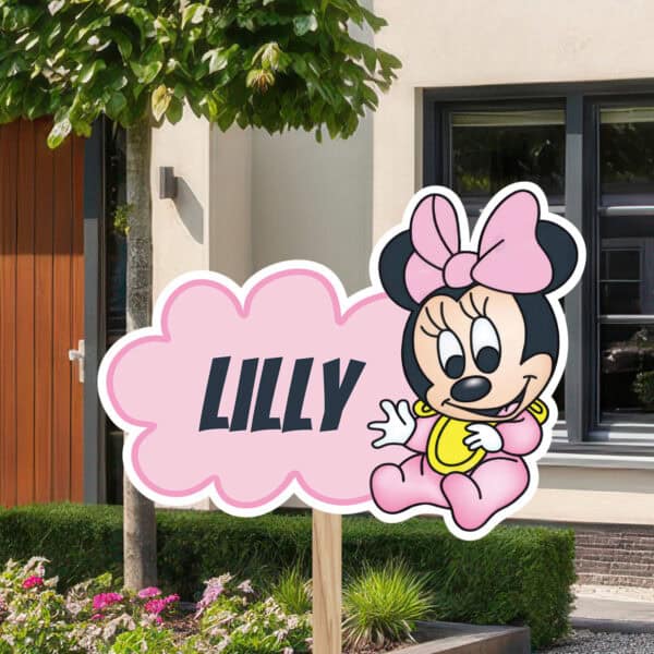 Geboortebord | Baby Minnie Mouse op wolk - Afbeelding 9