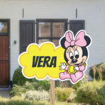 Geboortebord | Baby Minnie Mouse op wolk - Afbeelding 4