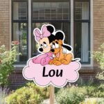 Geboortebord | Minnie Mouse met Pluto op wolk - Afbeelding 9