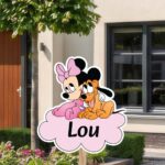 Geboortebord | Minnie Mouse met Pluto op wolk - Afbeelding 10