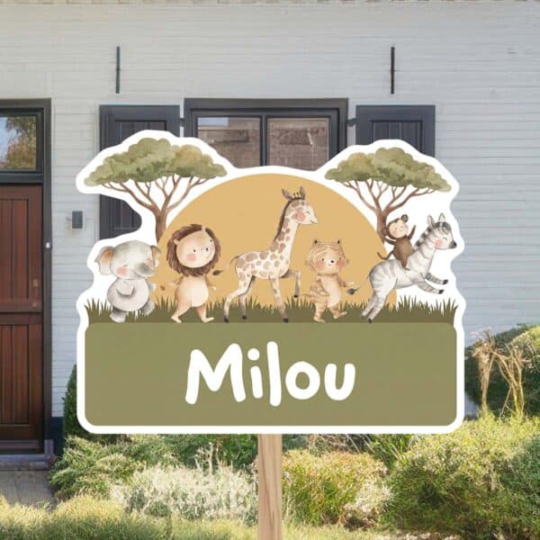 Geboortebord | Vrolijke jungledieren - Afbeelding 3