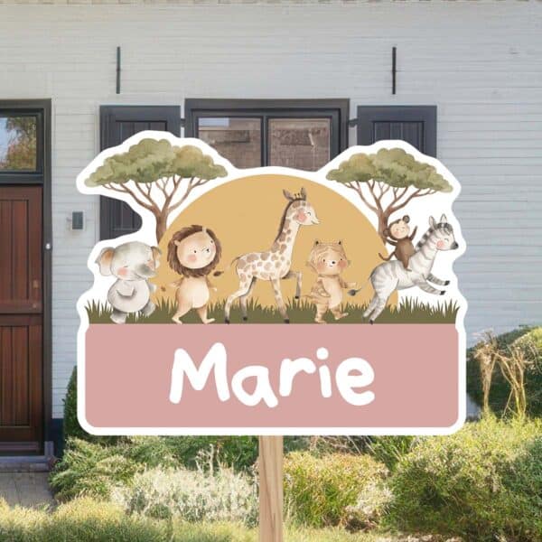 Geboortebord | Vrolijke jungledieren - Afbeelding 4
