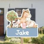 Geboortebord | Vrolijke boerderijdieren - Afbeelding 2